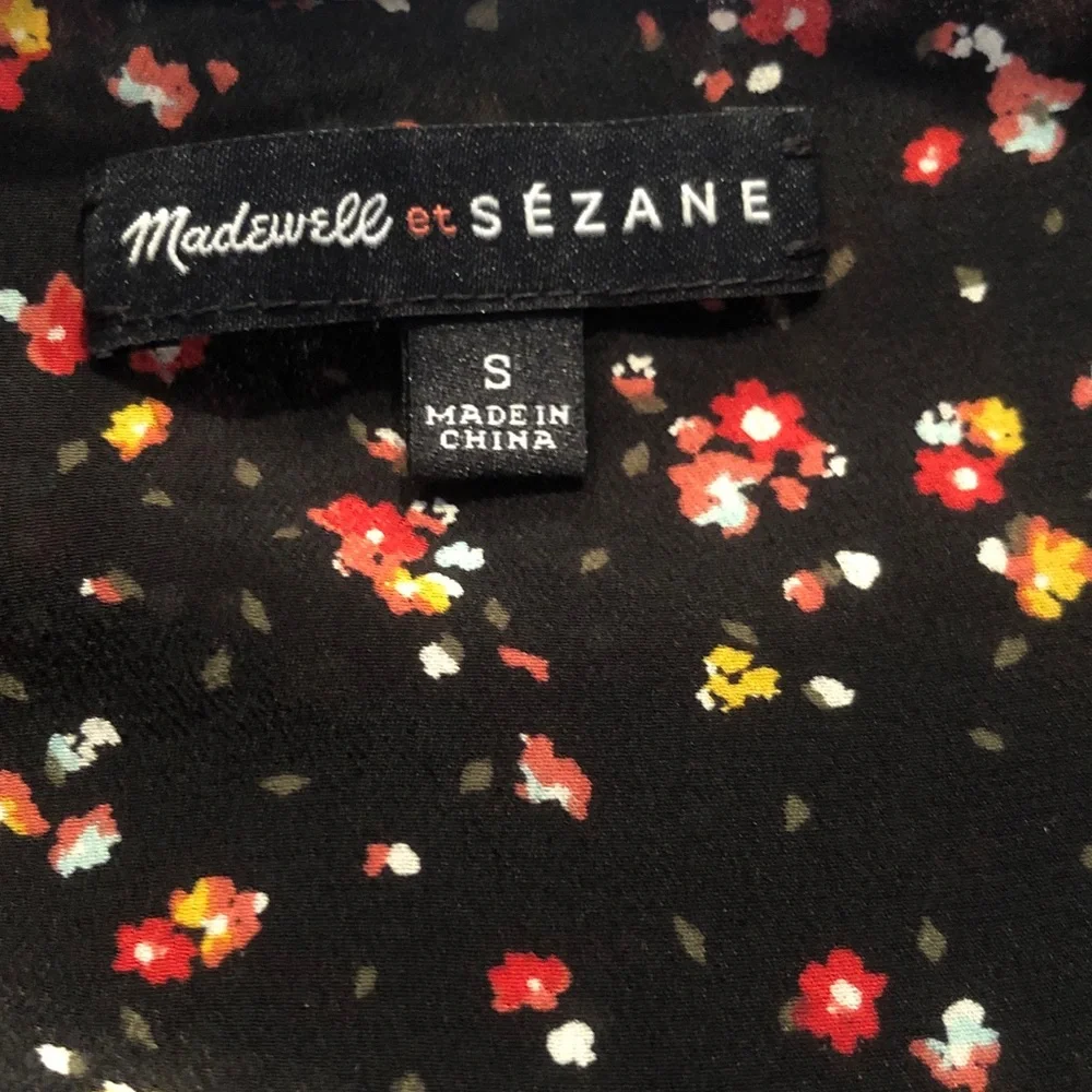 Madewell Sezane Ella Silk mini dress Small Floral ditsy - Picture 5 of 7